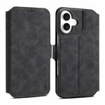 For iPhone 16 Denior B07 MagSafe Detachable Leather Phone Case(Black)