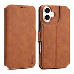 For iPhone 16 Denior B07 MagSafe Detachable Leather Phone Case(Brown)