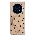 For OPPO Find N5 Glitter Powder Dots Pattern Phone Case with Holder(Gold)