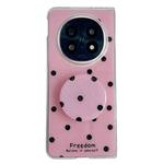 For OPPO Find N5 Glitter Powder Dots Pattern Phone Case with Holder(Rose Red)
