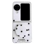 For OPPO Find N3 Flip Glitter Powder Dots Pattern Phone Case with Holder(White)