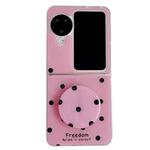 For OPPO Find N3 Flip Glitter Powder Dots Pattern Phone Case with Holder(Rose Red)