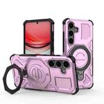 For Samsung Galaxy S25 5G J-20 Solid Color MagSafe Magnetic TPU+PC Phone Case(Pink)