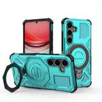 For Samsung Galaxy S25 5G J-20 Solid Color MagSafe Magnetic TPU+PC Phone Case(Lake Blue)