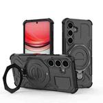 For Samsung Galaxy S25 5G J-20 Solid Color MagSafe Magnetic TPU+PC Phone Case(Black)