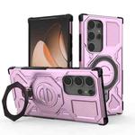 For Samsung Galaxy S24 Ultra 5G J-20 Solid Color MagSafe Magnetic TPU+PC Phone Case(Pink)