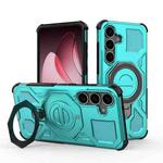 For Samsung Galaxy S25+ 5G J-20 Solid Color MagSafe Magnetic TPU+PC Phone Case(Lake Blue)