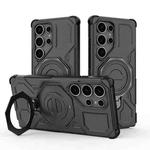 For Samsung Galaxy S25 Ultra 5G J-20 Solid Color MagSafe Magnetic TPU+PC Phone Case(Black)