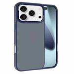 For iPhone 17 Pro Max Kalebol Metal Lens Frame Frosted PC Phone Case(Navy Blue)