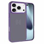 For iPhone 17 Pro Max Kalebol Metal Lens Frame Frosted PC Phone Case(Dark Purple)