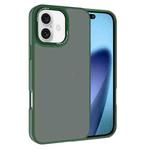 For iPhone 17 Kalebol Metal Lens Frame Frosted PC Phone Case(Dark Green)