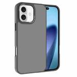For iPhone 17 Kalebol Metal Lens Frame Frosted PC Phone Case(Grey)