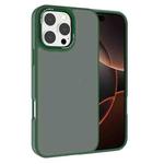 For iPhone 16 Pro Max Kalebol Metal Lens Frame Frosted PC Phone Case(Dark Green)