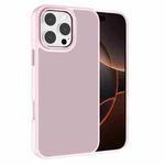 For iPhone 16 Pro Max Kalebol Metal Lens Frame Frosted PC Phone Case(Pink)