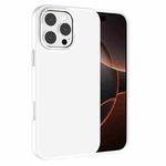 For iPhone 16 Pro Max Kalebol Metal Lens Frame Frosted PC Phone Case(Frosted White)