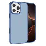 For iPhone 16 Pro Max Kalebol Metal Lens Frame Frosted PC Phone Case(Sierra Blue)