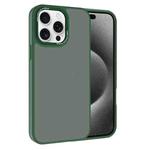 For iPhone 15 Pro Max Kalebol Metal Lens Frame Frosted PC Phone Case(Dark Green)