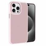 For iPhone 15 Pro Max Kalebol Metal Lens Frame Frosted PC Phone Case(Pink)