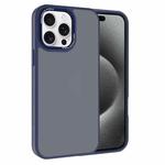 For iPhone 15 Pro Max Kalebol Metal Lens Frame Frosted PC Phone Case(Navy Blue)