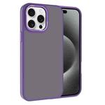 For iPhone 15 Pro Max Kalebol Metal Lens Frame Frosted PC Phone Case(Dark Purple)