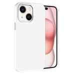 For iPhone 15 Kalebol Metal Lens Frame Frosted PC Phone Case(Frosted White)