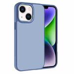 For iPhone 14 Kalebol Metal Lens Frame Frosted PC Phone Case(Sierra Blue)