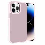 For iPhone 14 Pro Kalebol Metal Lens Frame Frosted PC Phone Case(Pink)