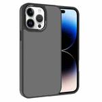 For iPhone 14 Pro Kalebol Metal Lens Frame Frosted PC Phone Case(Black)