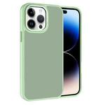 For iPhone 14 Pro Kalebol Metal Lens Frame Frosted PC Phone Case(Matcha Green)