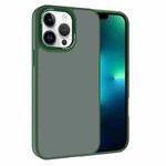 For iPhone 13 Pro Max Kalebol Metal Lens Frame Frosted PC Phone Case(Dark Green)