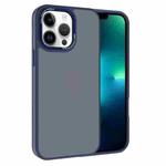 For iPhone 13 Pro Max Kalebol Metal Lens Frame Frosted PC Phone Case(Navy Blue)