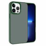 For iPhone 13 Pro Kalebol Metal Lens Frame Frosted PC Phone Case(Dark Green)
