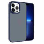 For iPhone 13 Pro Kalebol Metal Lens Frame Frosted PC Phone Case(Navy Blue)