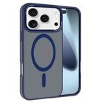 For iPhone 17 Pro Max Kalebol Metal Lens Frame MagSafe Frosted PC Phone Case(Navy Blue)