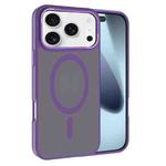 For iPhone 17 Pro Max Kalebol Metal Lens Frame MagSafe Frosted PC Phone Case(Dark Purple)