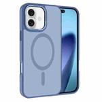 For iPhone 17 Kalebol Metal Lens Frame MagSafe Frosted PC Phone Case(Sierra Blue)