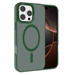 For iPhone 16 Pro Max Kalebol Metal Lens Frame MagSafe Frosted PC Phone Case(Dark Green)