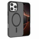 For iPhone 16 Pro Max Kalebol Metal Lens Frame MagSafe Frosted PC Phone Case(Black)