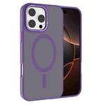 For iPhone 16 Pro Max Kalebol Metal Lens Frame MagSafe Frosted PC Phone Case(Dark Purple)