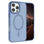 For iPhone 16 Pro Max Kalebol Metal Lens Frame MagSafe Frosted PC Phone Case(Sierra Blue)
