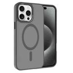 For iPhone 15 Pro Kalebol Metal Lens Frame MagSafe Frosted PC Phone Case(Grey)