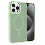 For iPhone 15 Pro Kalebol Metal Lens Frame MagSafe Frosted PC Phone Case(Matcha Green)