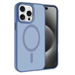For iPhone 15 Pro Kalebol Metal Lens Frame MagSafe Frosted PC Phone Case(Sierra Blue)