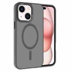 For iPhone 15 Plus Kalebol Metal Lens Frame MagSafe Frosted PC Phone Case(Grey)