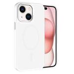 For iPhone 15 Plus Kalebol Metal Lens Frame MagSafe Frosted PC Phone Case(Frosted White)