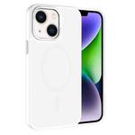 For iPhone 14 Kalebol Metal Lens Frame MagSafe Frosted PC Phone Case(Frosted White)