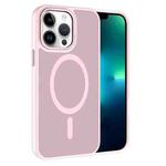 For iPhone 13 Pro Max Kalebol Metal Lens Frame MagSafe Frosted PC Phone Case(Pink)