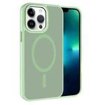 For iPhone 13 Pro Max Kalebol Metal Lens Frame MagSafe Frosted PC Phone Case(Matcha Green)