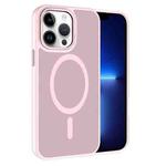 For iPhone 13 Pro Kalebol Metal Lens Frame MagSafe Frosted PC Phone Case(Pink)