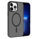 For iPhone 13 Pro Kalebol Metal Lens Frame MagSafe Frosted PC Phone Case(Black)